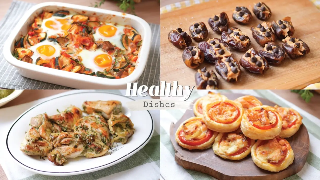 Healthy and Delicious Menu for Pregnancy | Pesto Chicken, Tomato Pastry, Ratatouille, Peanut Butter Dates
