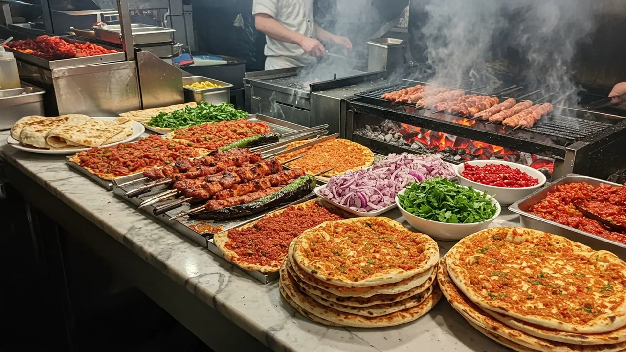 Authentic Turkish Kebab Making! Lahmacun & Grill Varieties - Full Process