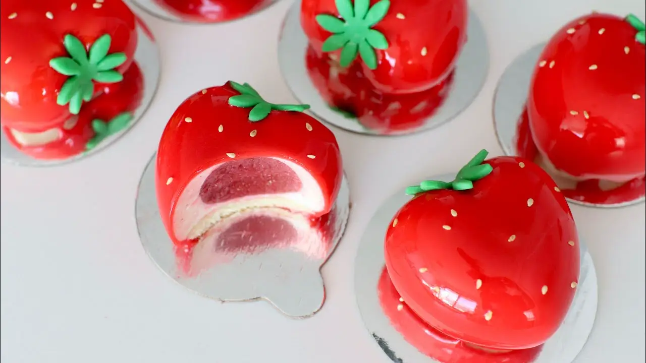 Strawberry mini cake! Easier than you think.  Korean Strawberry Mini Mousse Cake. Easier than you think!